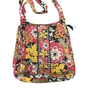 Vera Bradley Floral Quilted Crossbody Bag With Houndstooth Lining & Adjustable S
